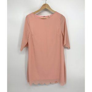 Pale Pink Scalloped Trim 3/4 Sleeve Dress by Peppermint from Pink Blush NEW WITH